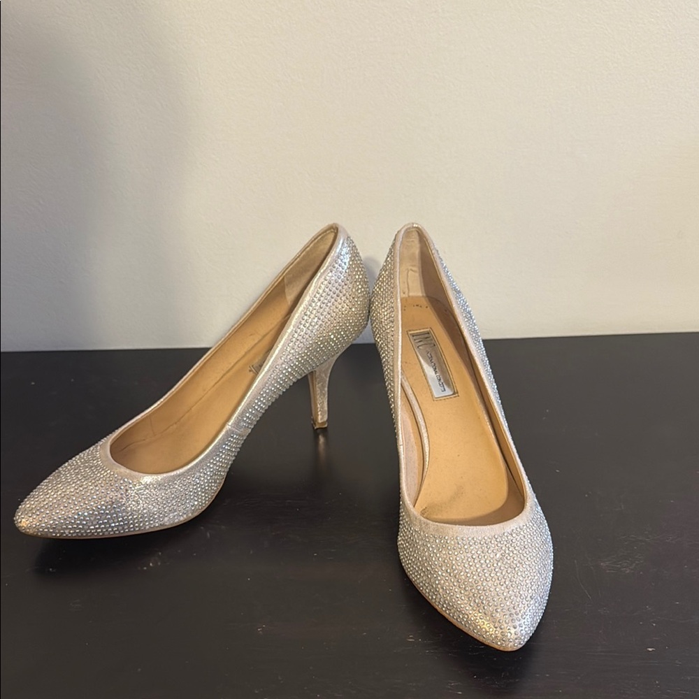 Elegant Silver Studded High Heels